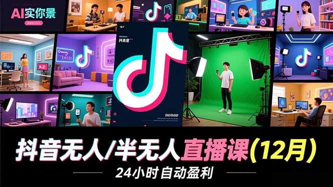 抖音无人/半无人直播课(12月-灵感工坊云网创