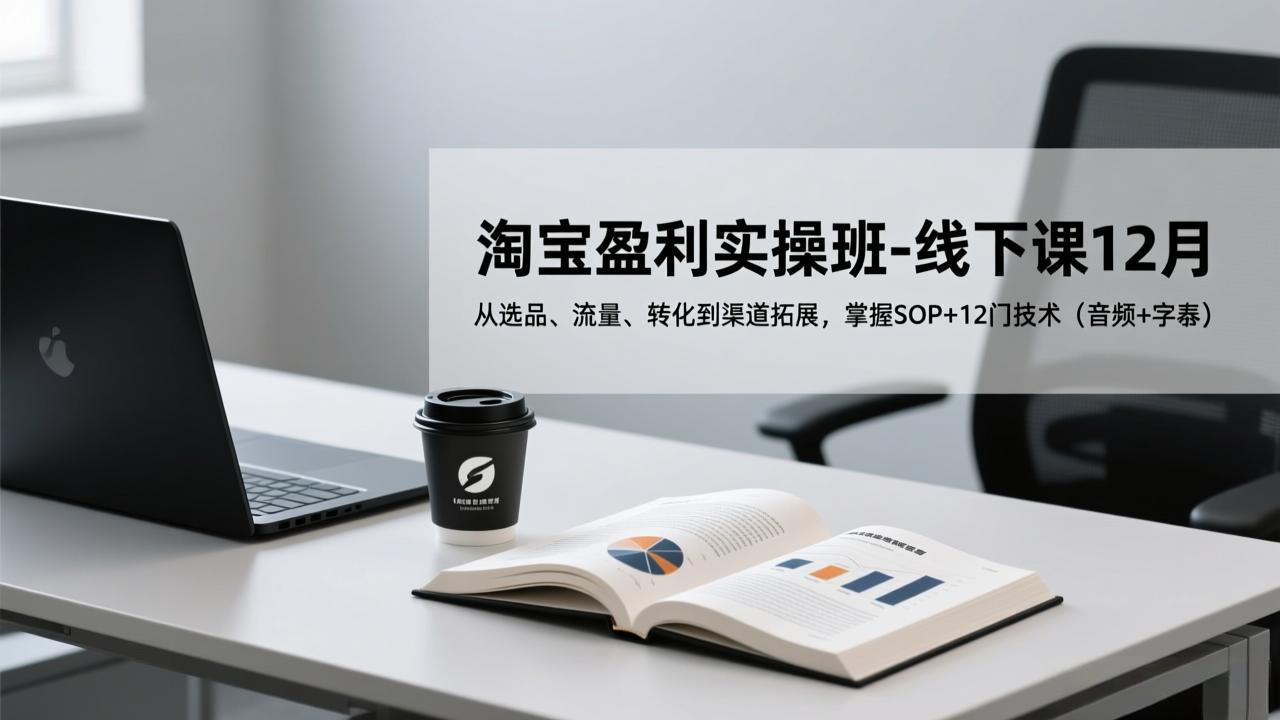 淘宝盈利实操班-线下课12月，从选品、流量、转化到渠道拓展，掌握SOP+12门技术(音频+字幕-灵感工坊云网创