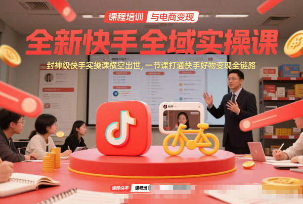 全新快手全域实操课，封神级快手实操课横空出世，一节课打通快手好物变现全链路-灵感工坊云网创