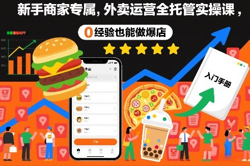 新手商家专属，外卖运营全托管实操课，0经验也能做爆店-灵感工坊云网创
