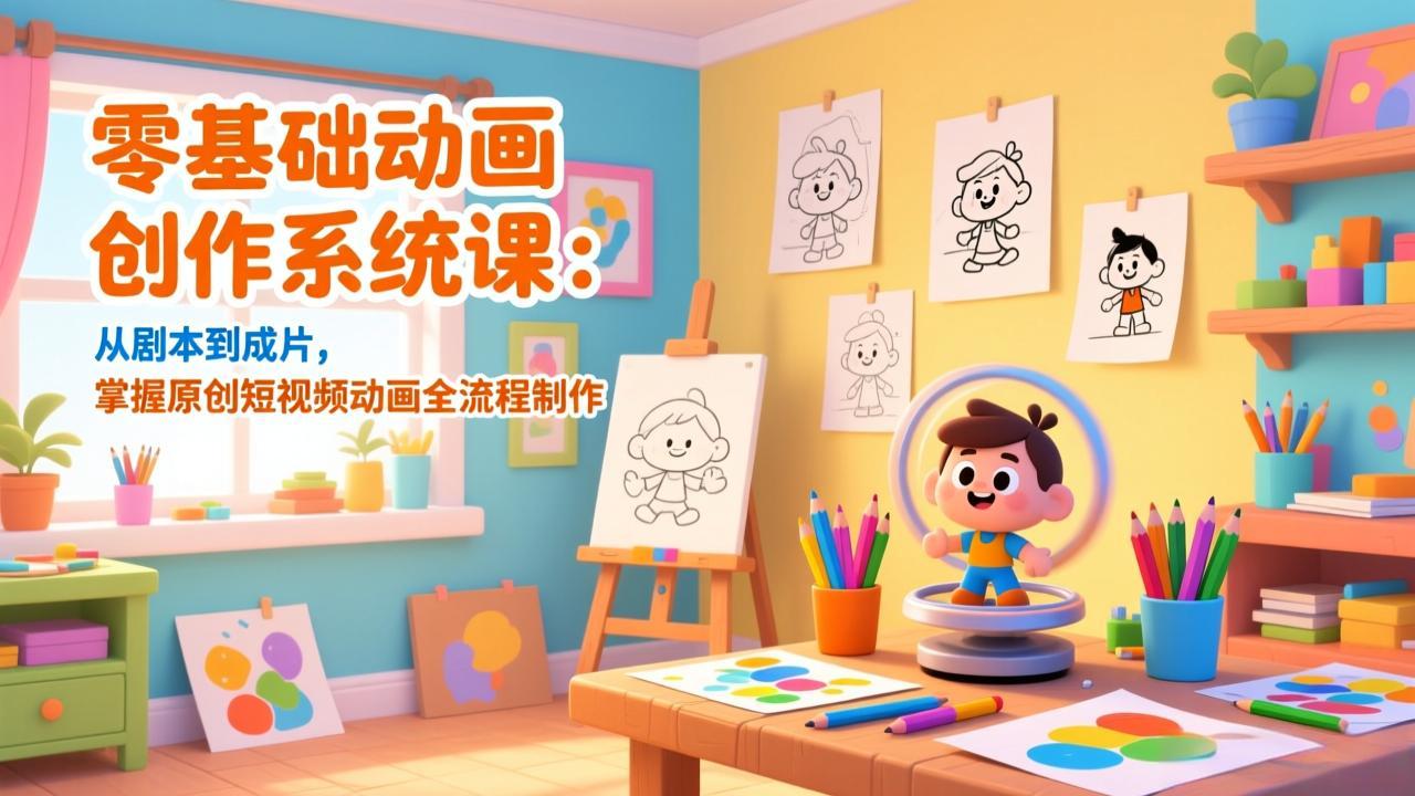 零基础动画创作系统课：从剧本到成片，掌握原创短视频动画全流程制作-灵感工坊云网创