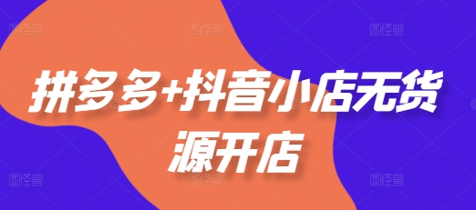 拼多多+抖音小店无货源开店，包括：选品、运营、基础、付费推广、爆款案例等(更新25年12月)-灵感工坊云网创