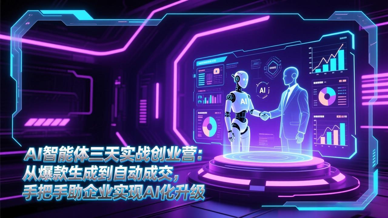 AI智能体三天实战创业营：从爆款生成到自动成交，手把手助企业实现AI化升级-灵感工坊云网创