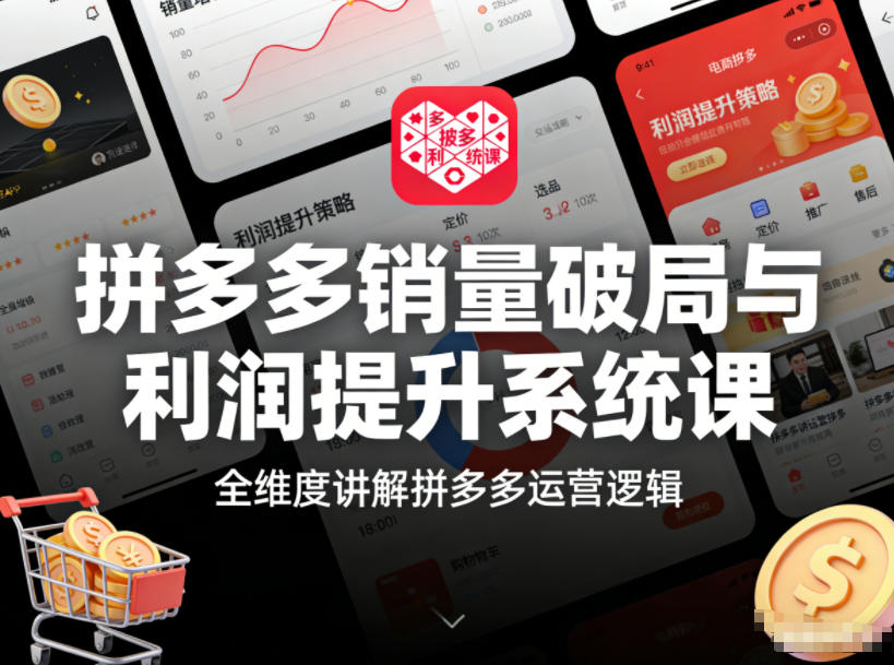 拼多多销量破局与利润提升系统课，全维度讲解拼多多运营逻辑-灵感工坊云网创